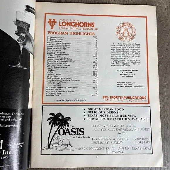 1983 Texas VS. Texas Tech College Football Program - Picture 4 of 8